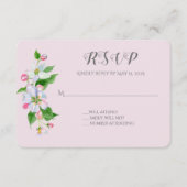 appelbloesem bruiloft RSVP op roze Informatiekaartje (Voorkant)