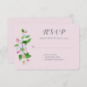appelbloesem bruiloft RSVP op roze Informatiekaartje (Voorkant / Achterkant)
