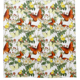 Appelbloesem en vlinders Erfgoed Afbeeldingen Douchegordijn