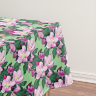 Appelbloesems op lichtgroen tafelkleed