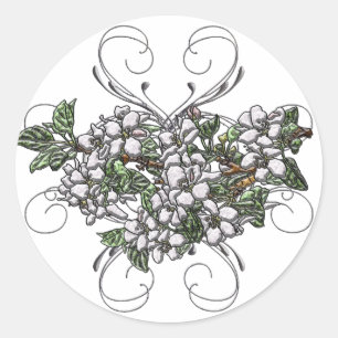Appelbloesems Ronde Sticker