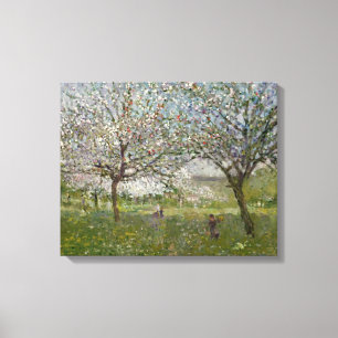 Appelbomen in de Bloem Canvas Afdruk