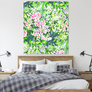 Appelboom Bloesem Aquarel Schilderij – Botanica Canvas Afdruk