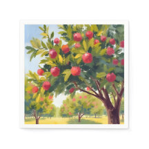 Appelboomgaard Herfst Watercolor Kunst