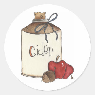 appelcider en appelpluk ronde sticker