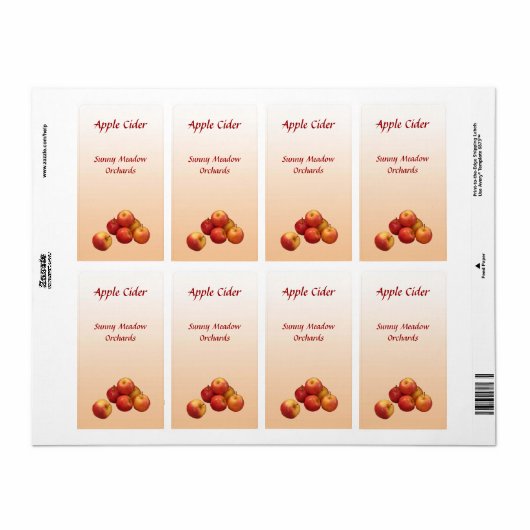 Appelcider-labels Etiket (Full Sheet)