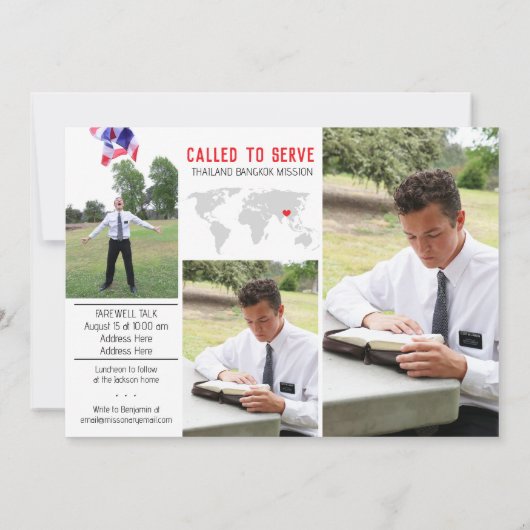 Appelé à servir la Faire-part missionnaire horizon (Dos)