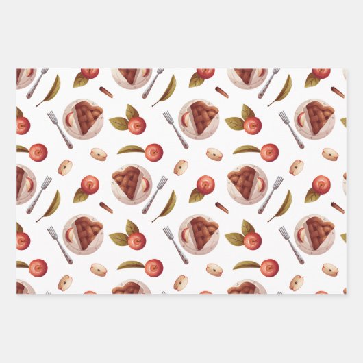 Appelen en appeltaartplakken inpakpapier vel (Voorkant 2)