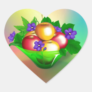 Appelen in Vase Hart Sticker