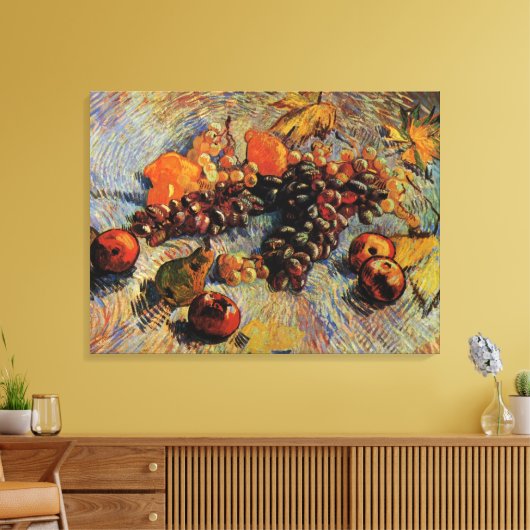 Appelen, peren, lemonen, druiven van Vincent van G Canvas Afdruk (Insitu (Woonkamer))