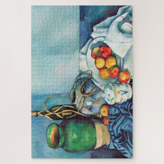 Appelen, peul en fles, Paul Cézanne Legpuzzel (Verticaal)