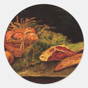 Appelen, vlees en een rol van Vincent van Gogh Ronde Sticker