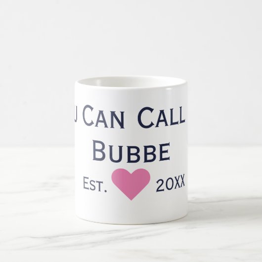 Appelez-moi Bubbe Navy et Pink Coffee Mug (Centre)