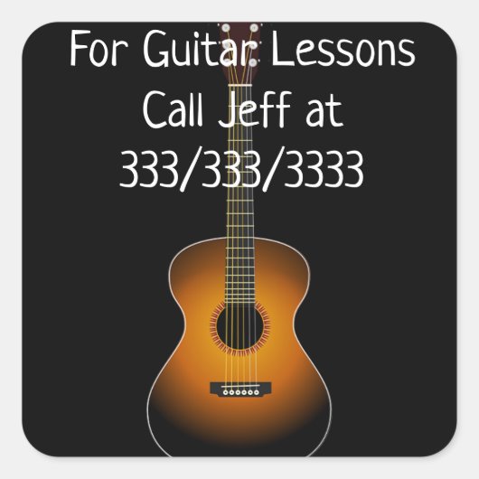 Appelez-Moi Pour Des Leçons De Guitare Stickers Pr (Devant)