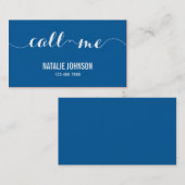 Appelez-moi une carte d'appel moderne - Bleu (Devant / Derrière)