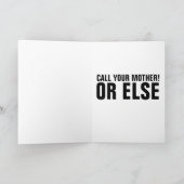 APPELEZ VOTRE MÈRE, CARTES DE SALUT (Intérieur)