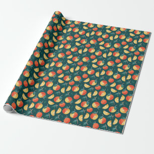 Appelgenot: donkergroen naadloos. cadeaupapier