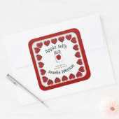 Appeljam Gemaakt met Liefde Aangepast Vierkante Sticker (Envelop)