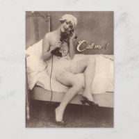 Appelle-moi !  Carte postale risquée d'une fille f