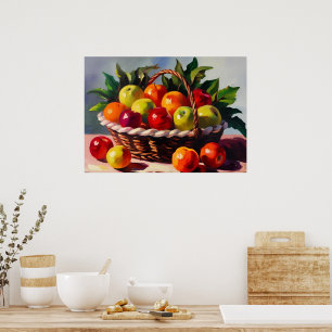 Appelmand, stilleven schilderij, poster