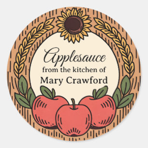 Appelmoes of Appelconservenetiketten gepersonalise Ronde Sticker