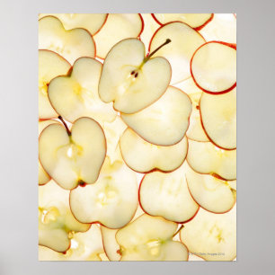 appelmoten met achtergrondverlichting en in abstra poster