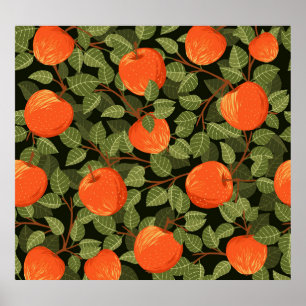 Appeloogst: groene bladeren  poster