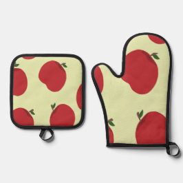 Appelpatroon ovenwant & pannenlap set