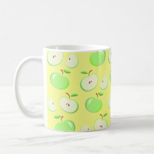 Appelpatroonvector groen koffiemok