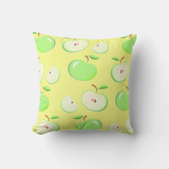 Appelpatroonvector groen kussen (Voorkant)