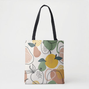 Appelperen: handgetekend patroon. draagtas