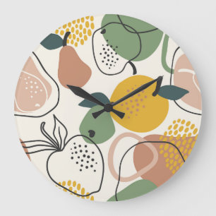 Appelperen: handgetekend patroon. grote klok