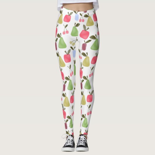 Appelperen met naadloze krasvruchten, zonder krass leggings (Voorkant)