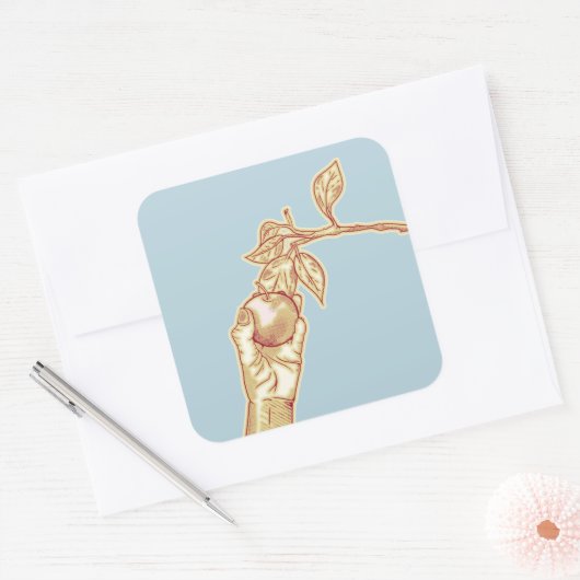 Appelplukoogst Vierkante Sticker (Envelop)