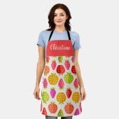 Appels en aardbeien met aangepaste sterren schort (Gedragen)