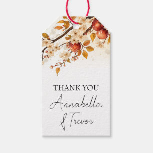 Appels en Bloesems Herfst Bruiloft Aangepaste Naam Cadeaulabel