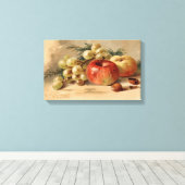 Appels en druiven Stretched Canvas Print (Insitu (Houten vloer))