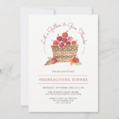 Appels en Gingham Thanksgiving Dinner Invitation Kaart (Voorkant)