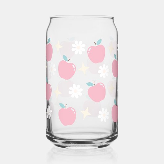 Appels en madeliefjes blikvorm glas (Voorkant)