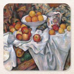 Appels en Sinaasappels, Paul Cezanne, 1895-1900 Vierkante Kartonnen Onderzetter