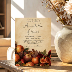 Appels en Vijgen Rustieke Herfst Bruiloft Kaart