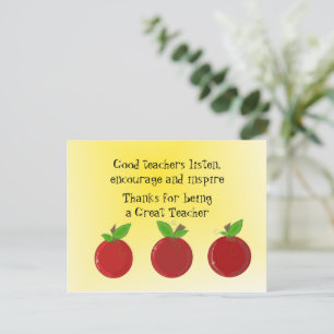Appels Geweldige Leraar Dank Je Postkaart