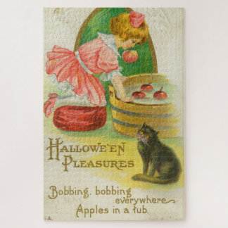 Appels happen Vintage Halloween kaart, 1911 Legpuzzel