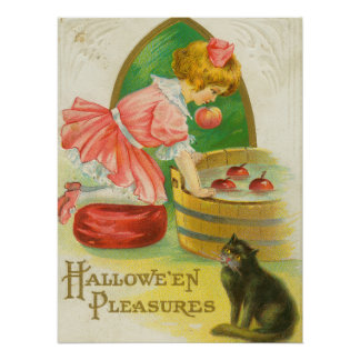Appels happen Vintage Halloween kaart, 1911 Perfect Poster