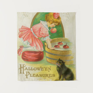 Appels happen Vintage Halloween kaart, 1911 Wandkleed