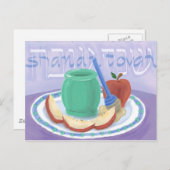 Appels & Honing Rosh Hashanah Kaart (Voorkant / Achterkant)