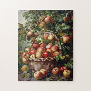 Appels in een mand stilleven schilderen legpuzzel