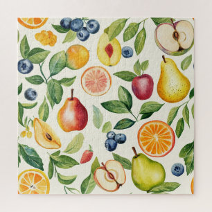 Appels Peren Blauwe bessen Sinaasappels Fruit Legpuzzel