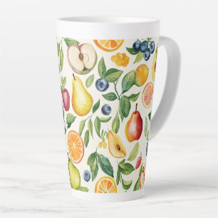 Appels Peren Blauwe bessen Sinaasappels Vruchten Latte Mok