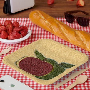 Appels Rood Groen Fruit Textured Design Papieren Bordje